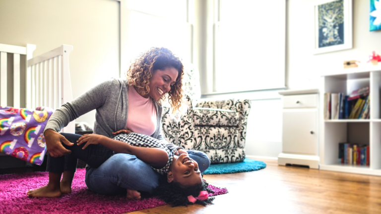 parent and child in house